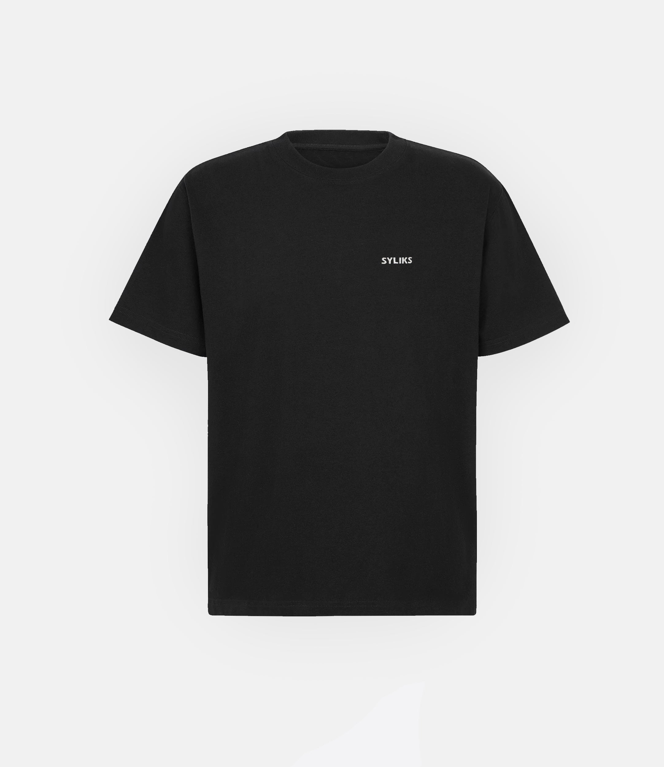 Schwarzes T-Shirt bestickt